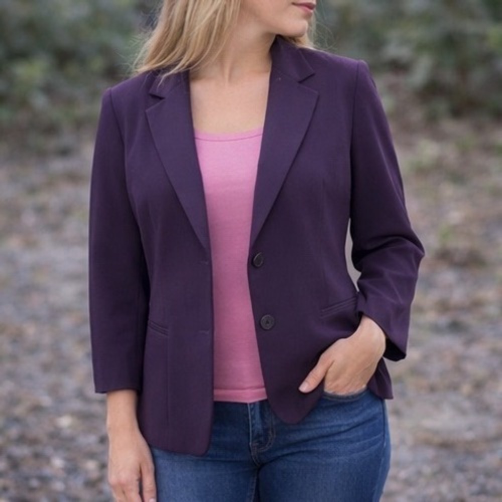 Norton McNaughton Purple Blazer Womens Size 8 Career Office Jacket